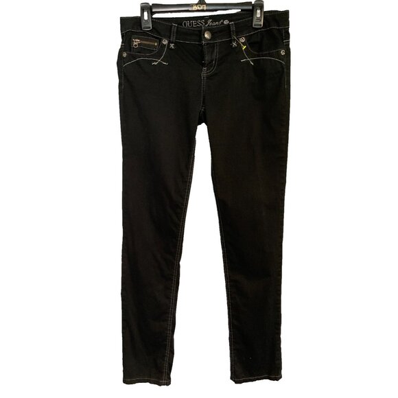 Vintage Y2K Guess Starlet Low Rise Skinny Jeans Grunge 90's Unique Black Jean - Picture 1 of 9
